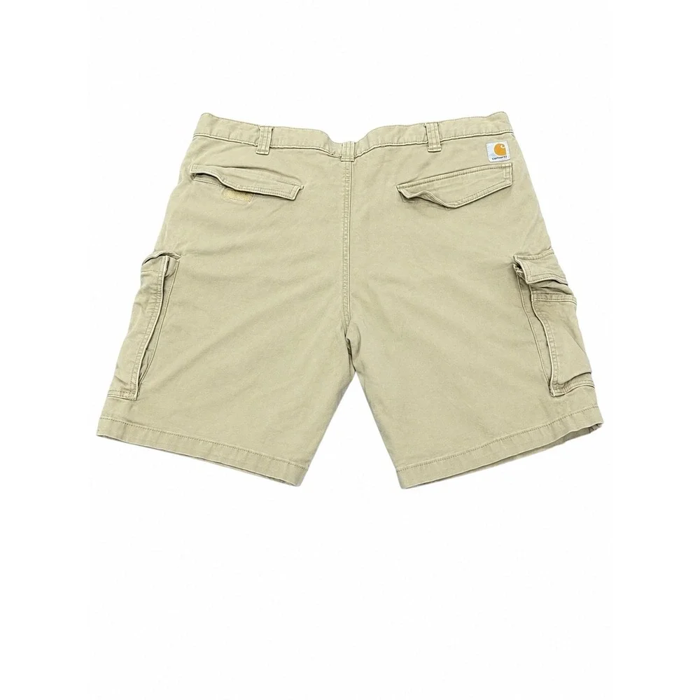 Carhartt Mens Relaxed Fit Cargo Shorts Khaki Tan Canvas Workwear 42 utility